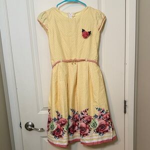 Charming Yellow Floral Kids Dress